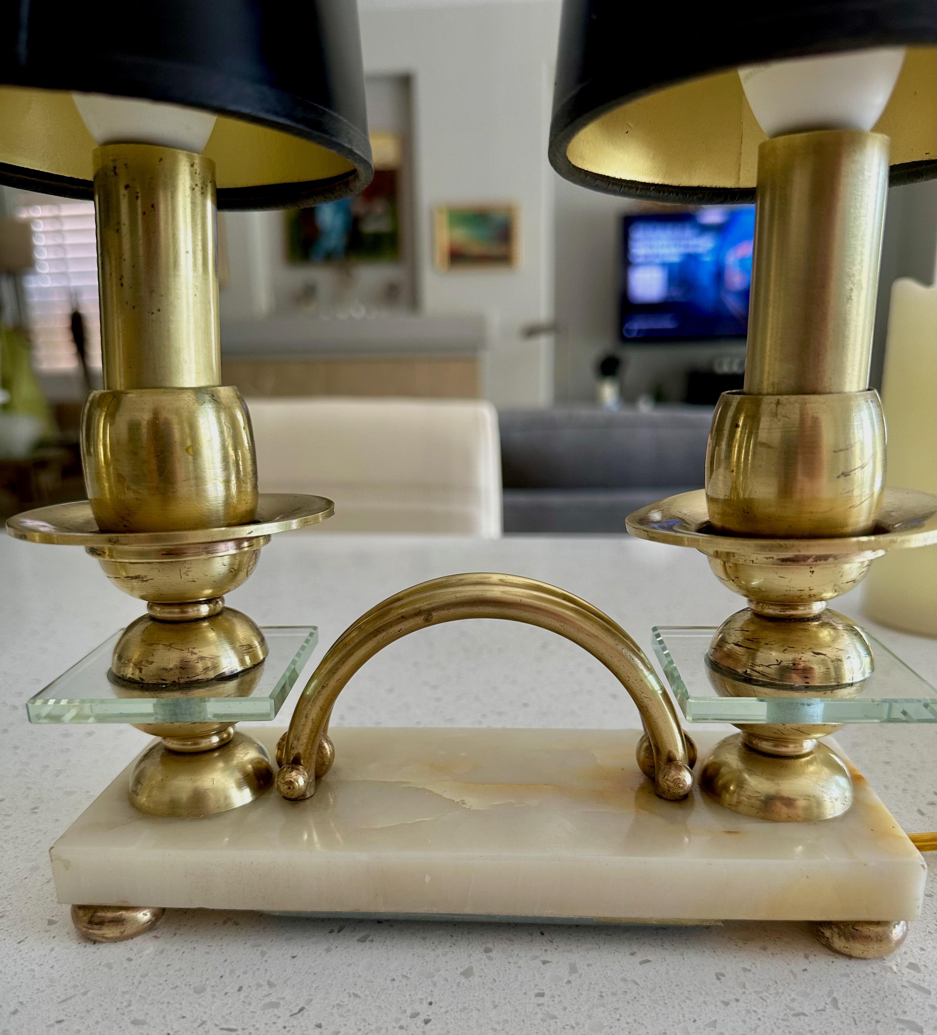 Paire de lampes de table italiennes de style Gio Ponti en laiton en vente 3