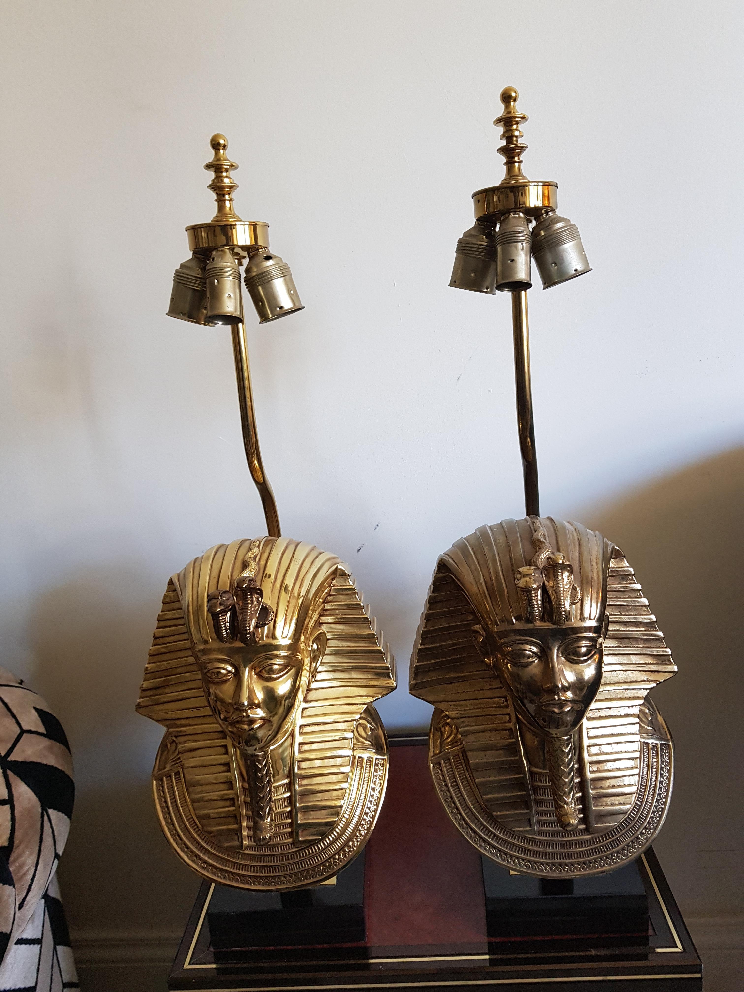 Vintage  Pharaoh Table Lamps, Hollywood Regency 5