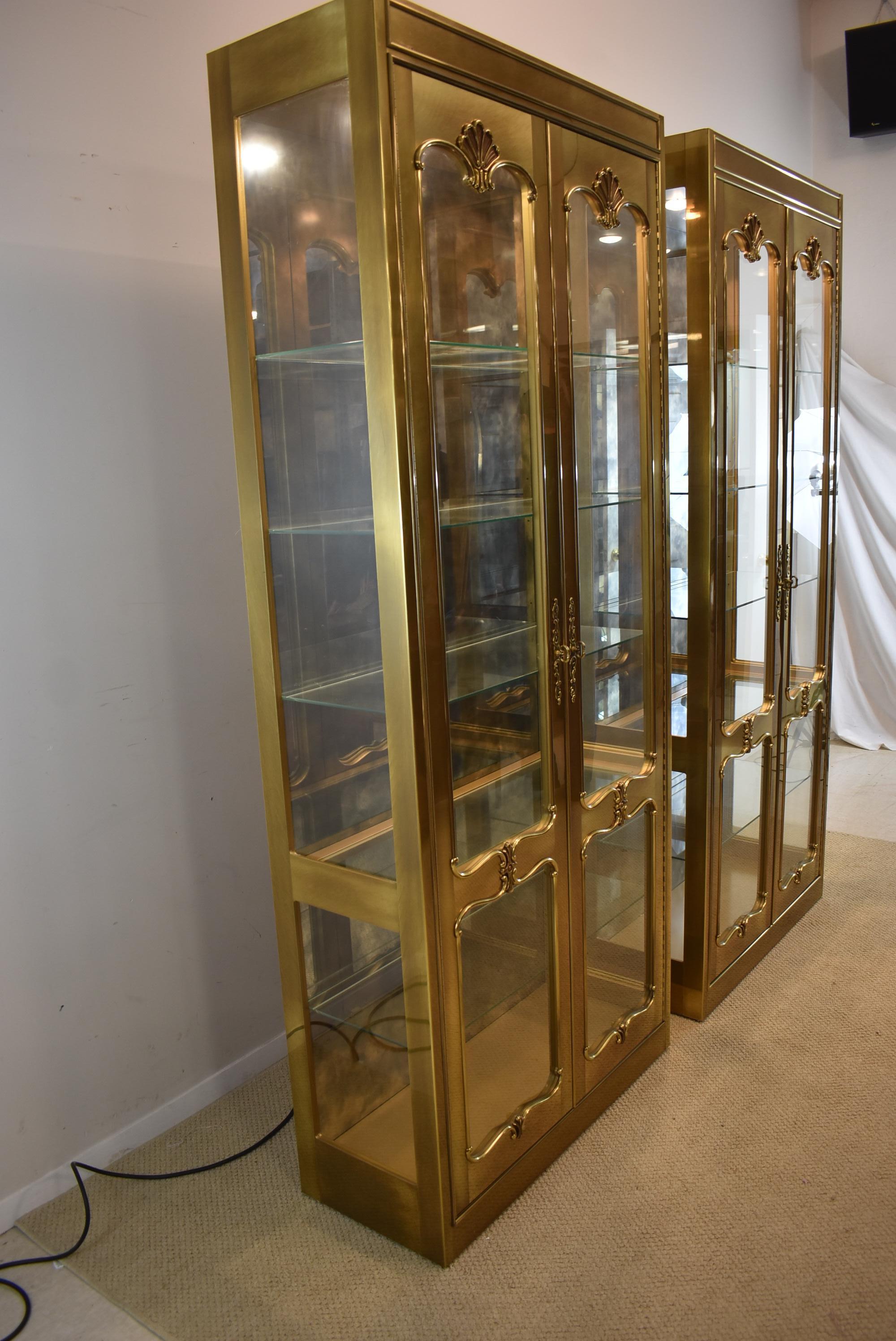 pair of curio cabinets