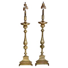 Pair Bronze Spanish-Style Floor Lamps