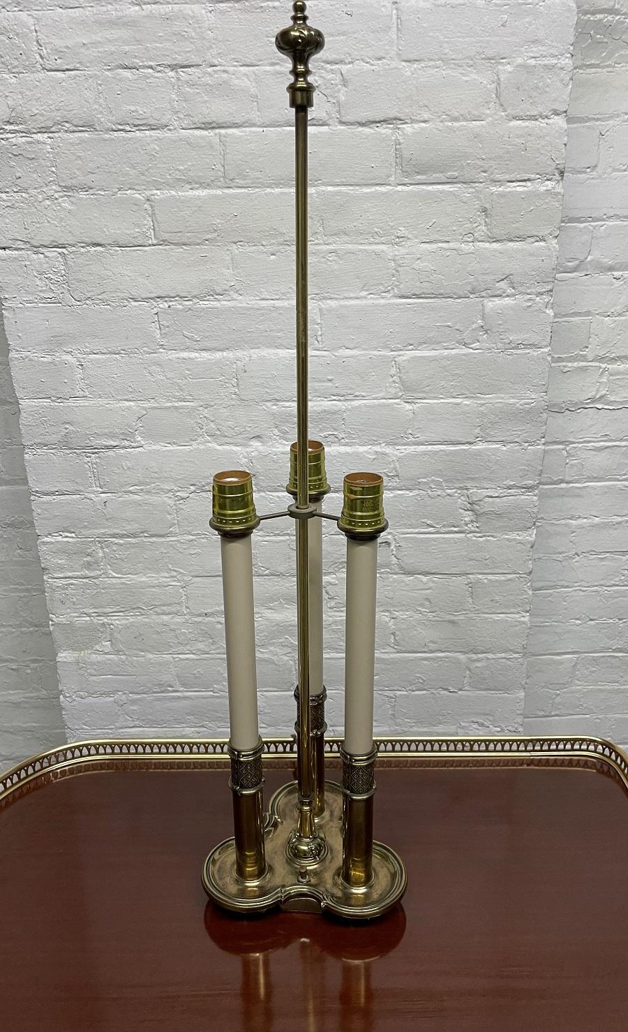 Mid-Century Modern Pair Brass Stiffel Lamps For Sale