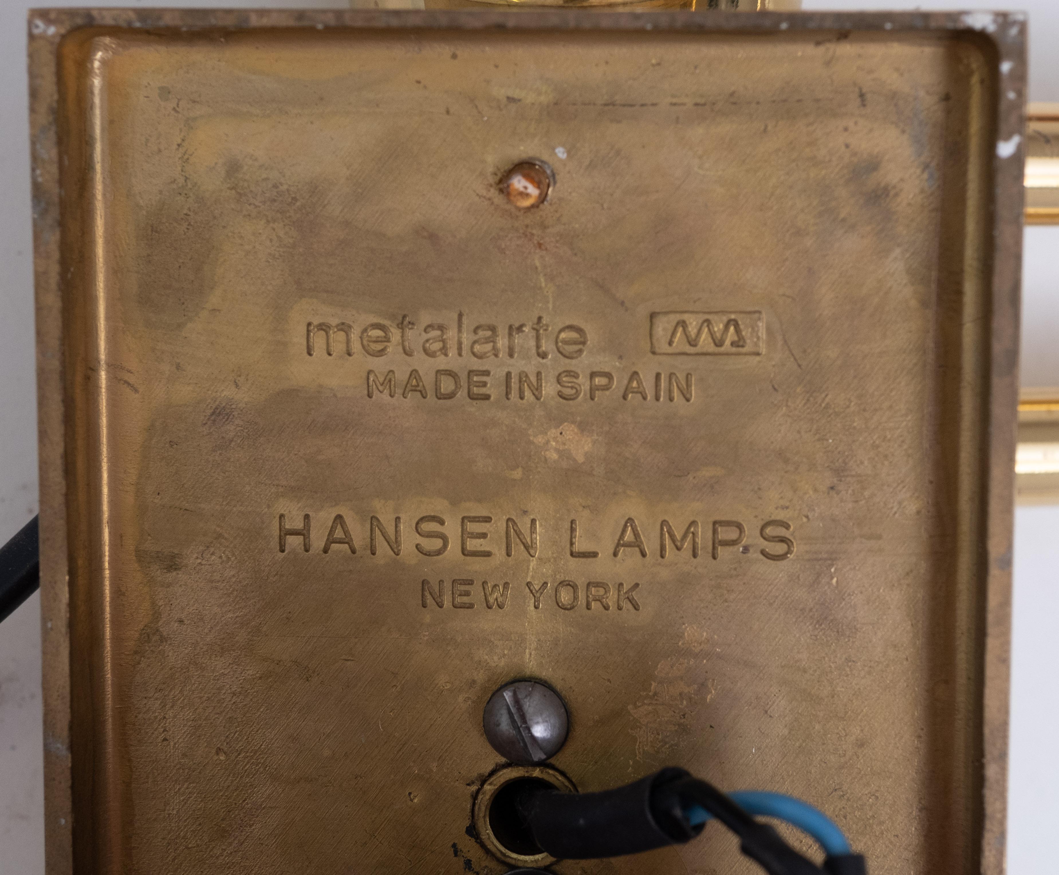 Par Lámparas de pared de latón con brazo oscilante de  Metalarte Spain Años 70 en venta 1