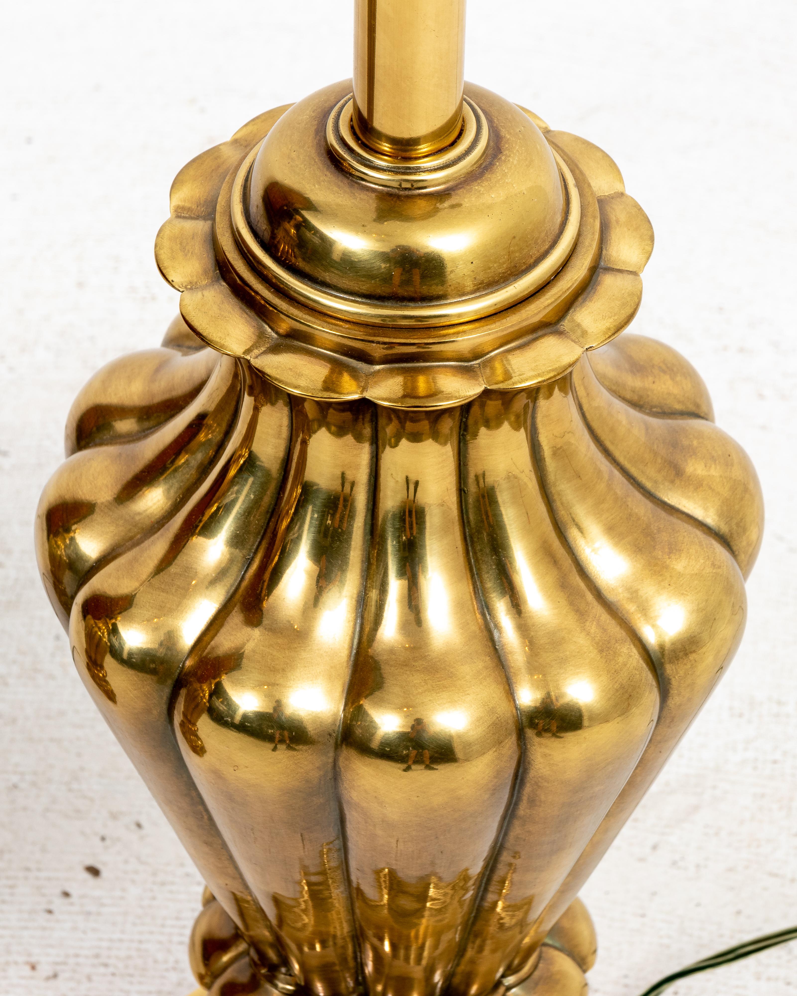 Pair Brass Table Lamps In Good Condition In New York, NY