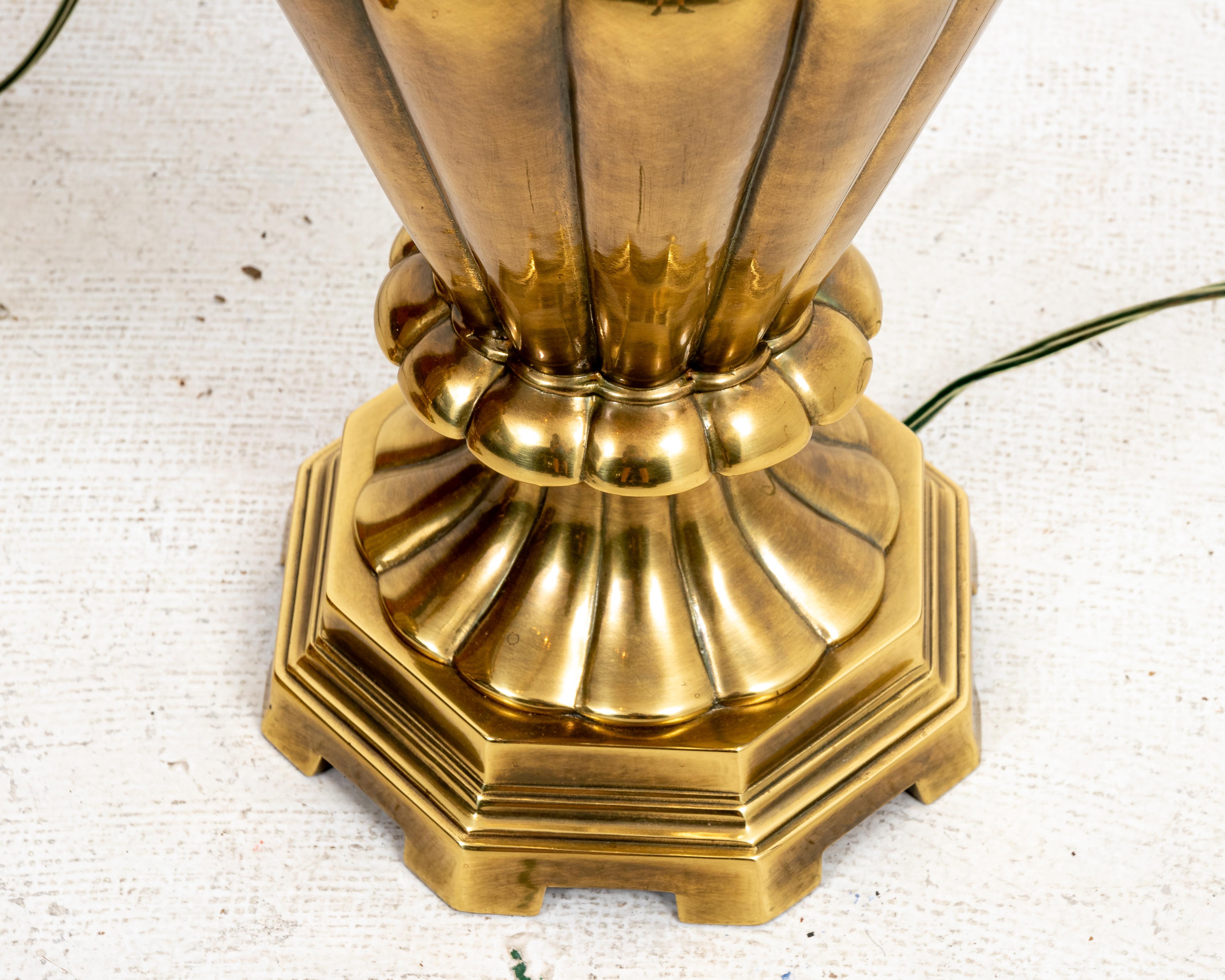 Late 20th Century Pair Brass Table Lamps