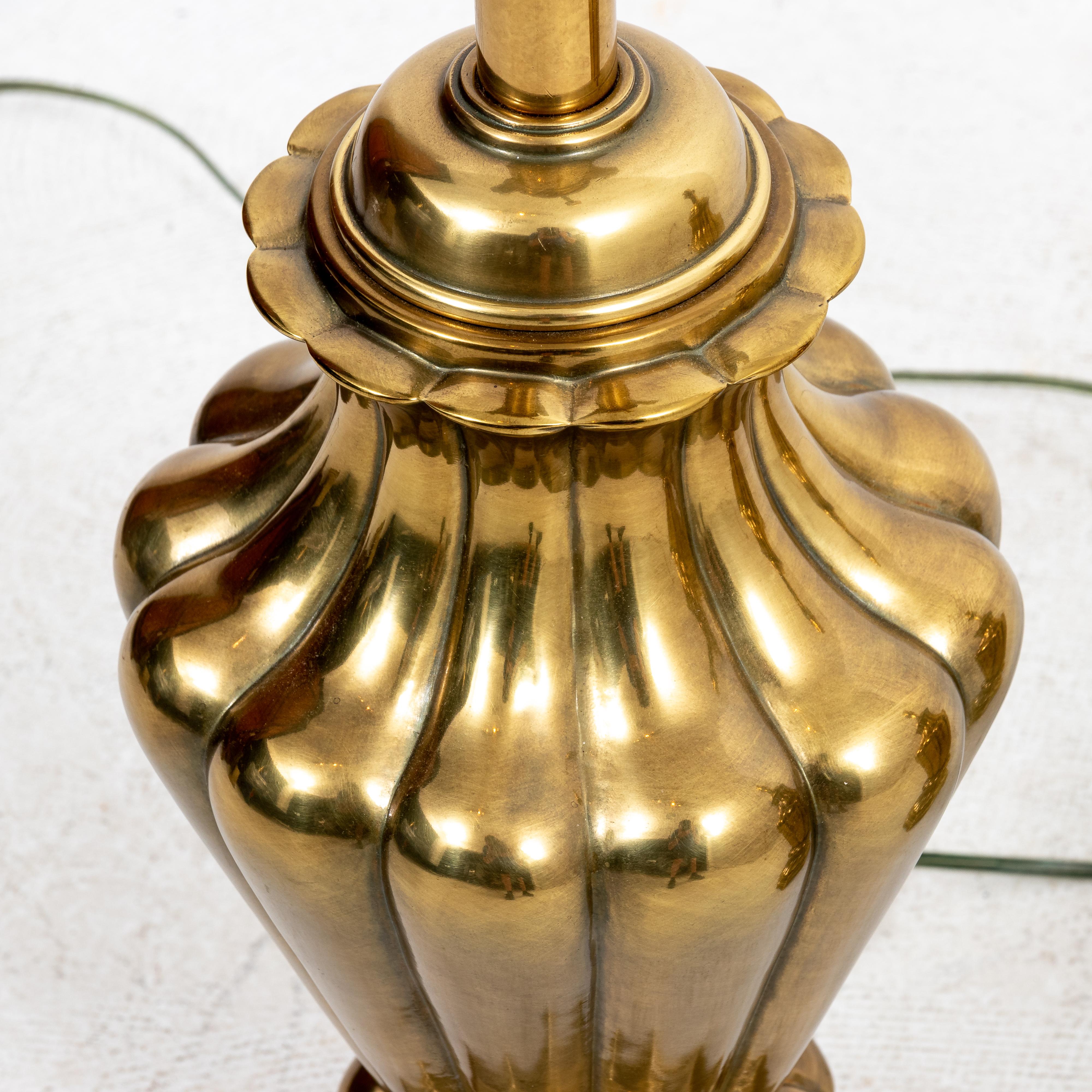 Pair Brass Table Lamps 1