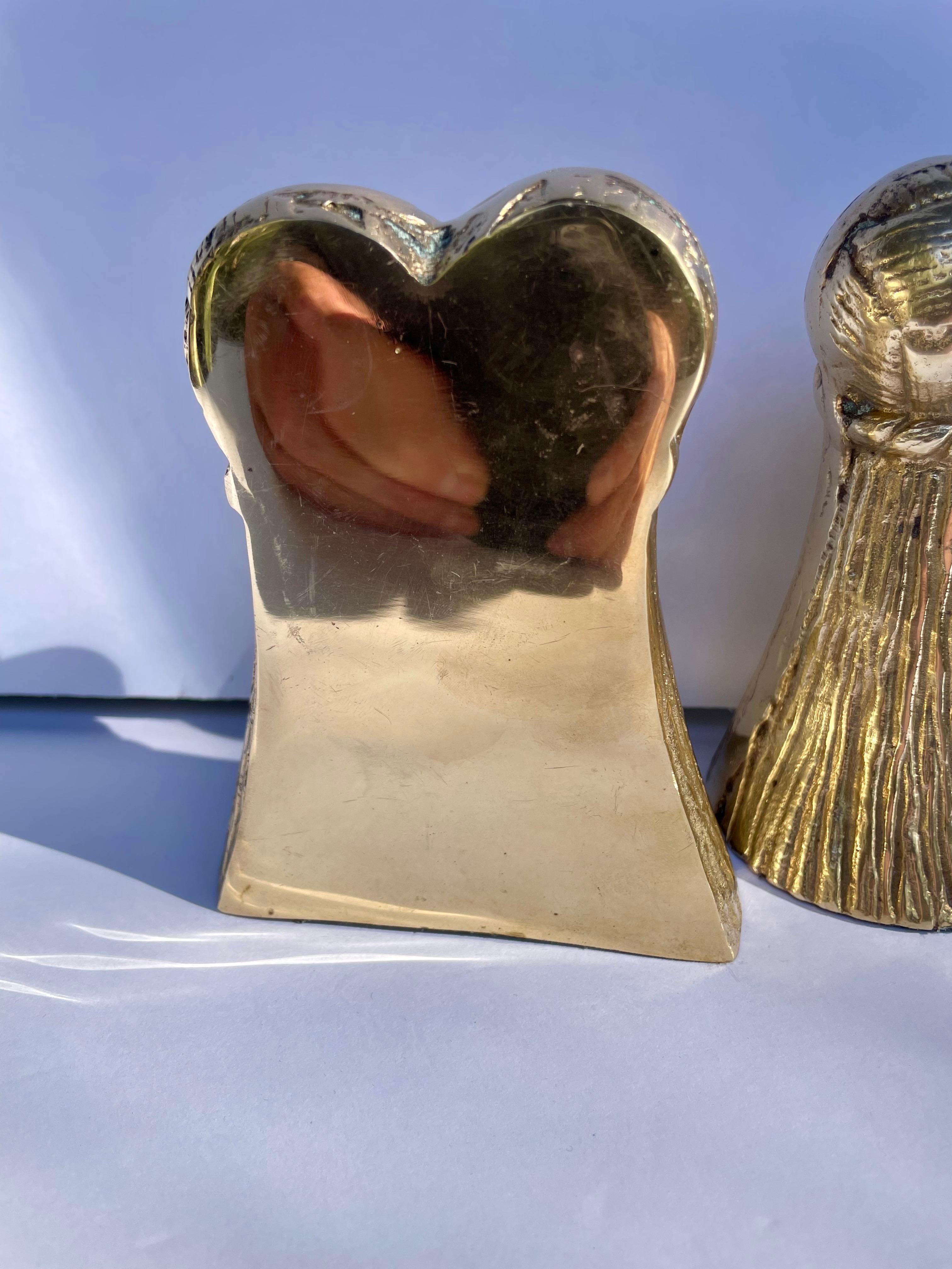 Cast Pair Brass Tassel Bookends For Sale