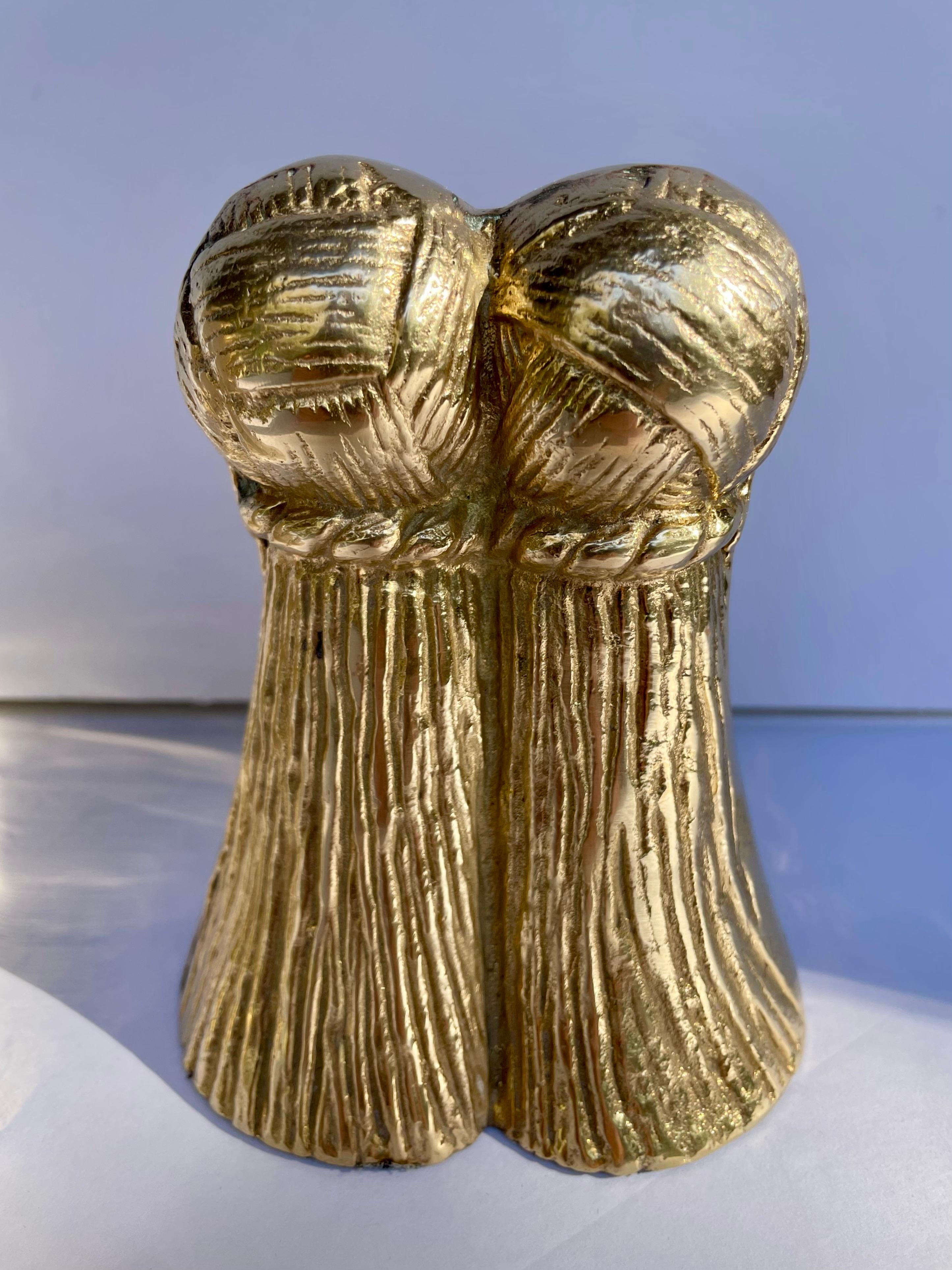 20th Century Pair Brass Tassel Bookends For Sale