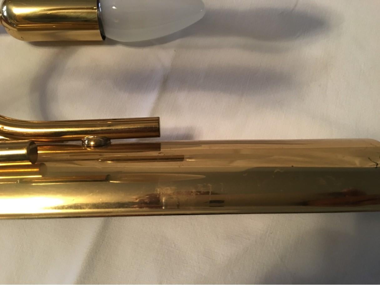 Pair of Brass Three Arms Sputnik Sconces, 1960s, Germany For Sale 3