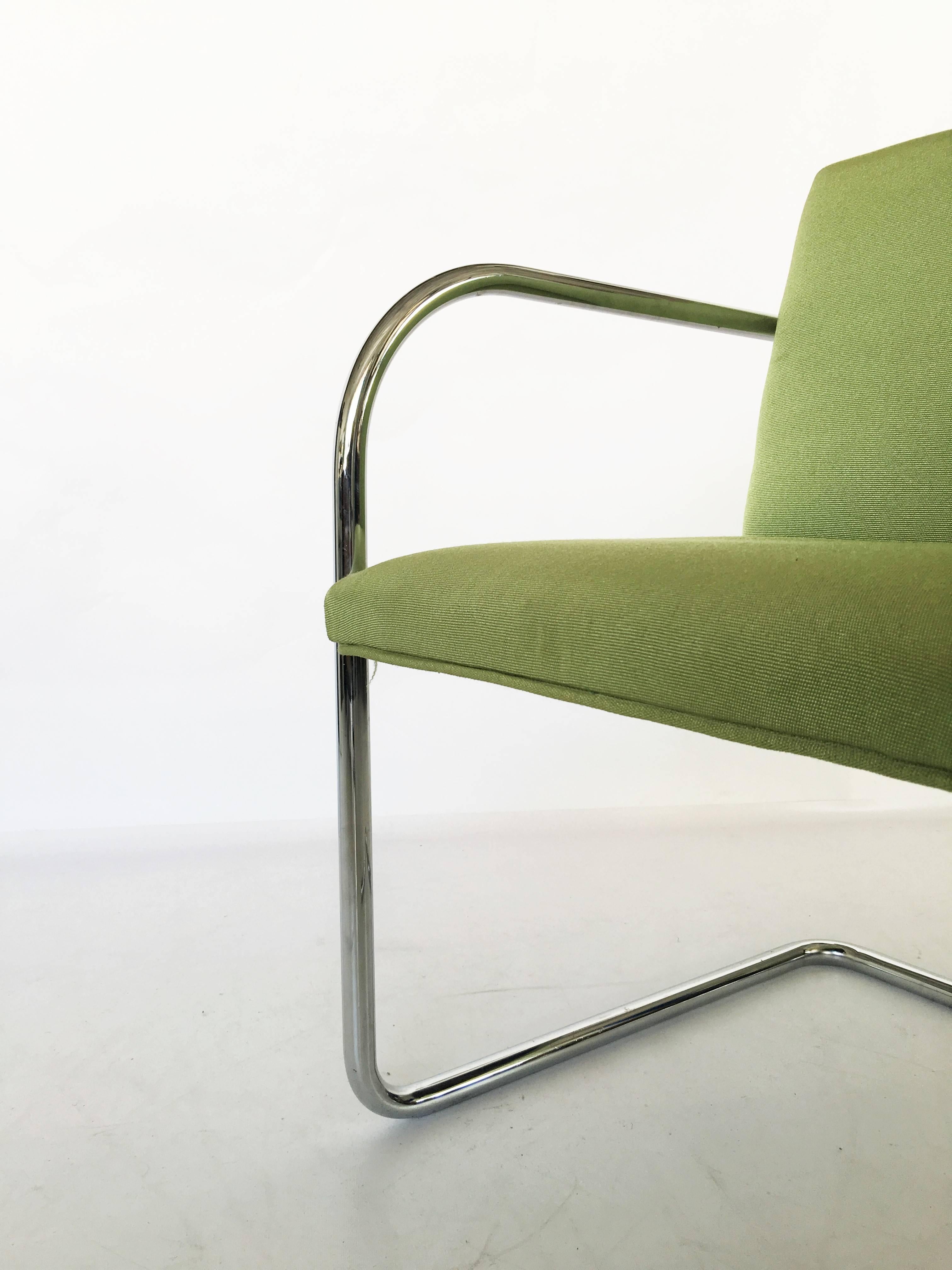 Late 20th Century Pair of Brno Chairs in Green For Sale