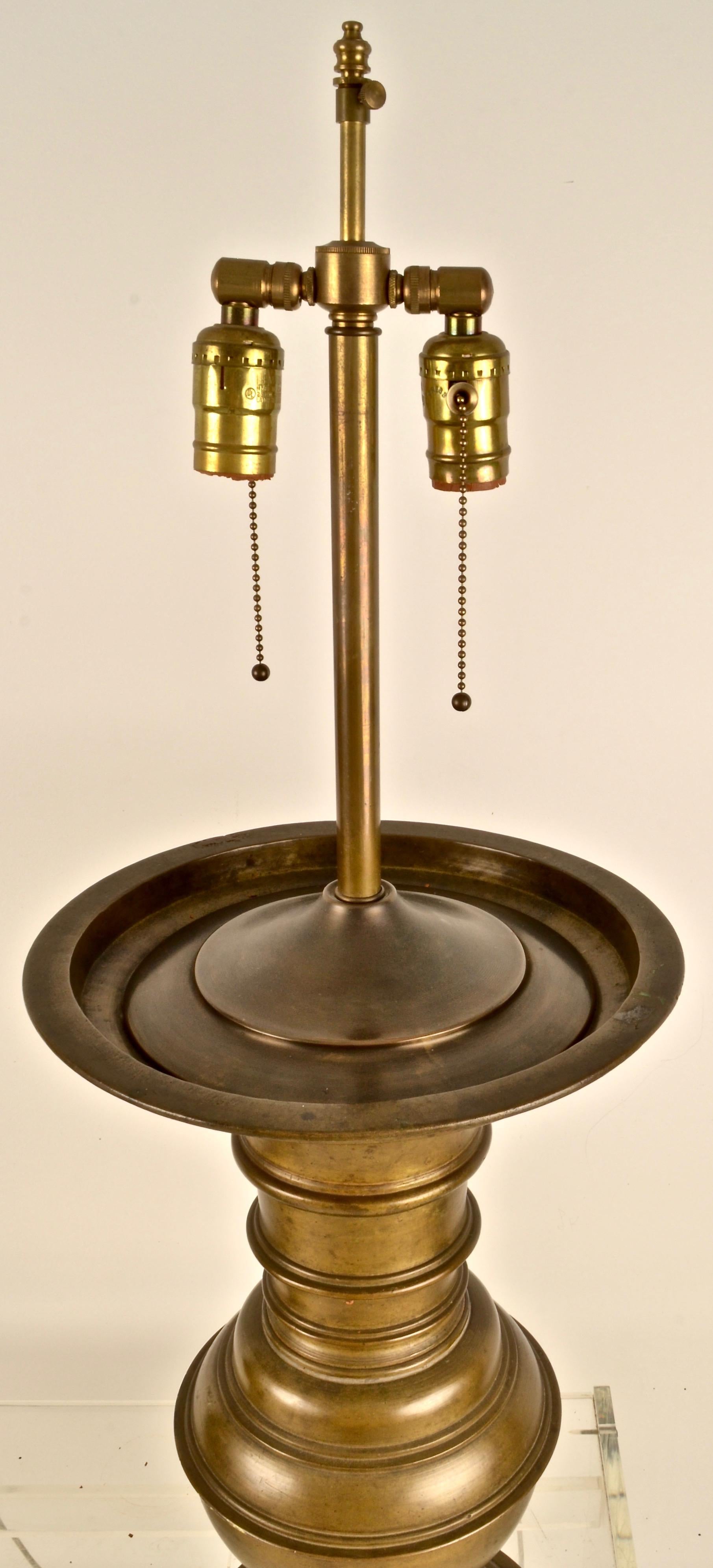 Late 20th Century Pair Bronze Balustrade Lamps, Large Scale For Sale
