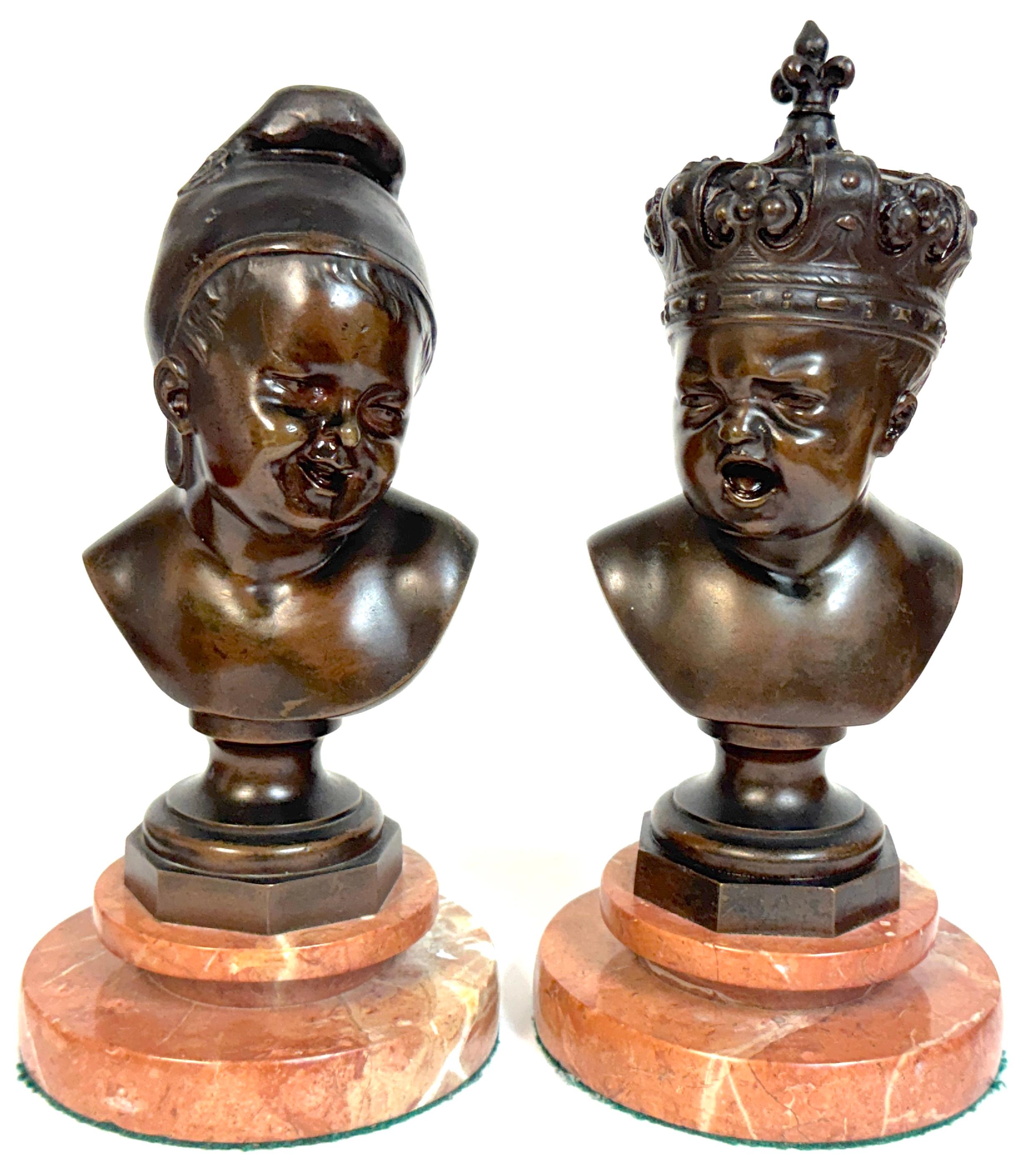 Pair Bronze Busts: 