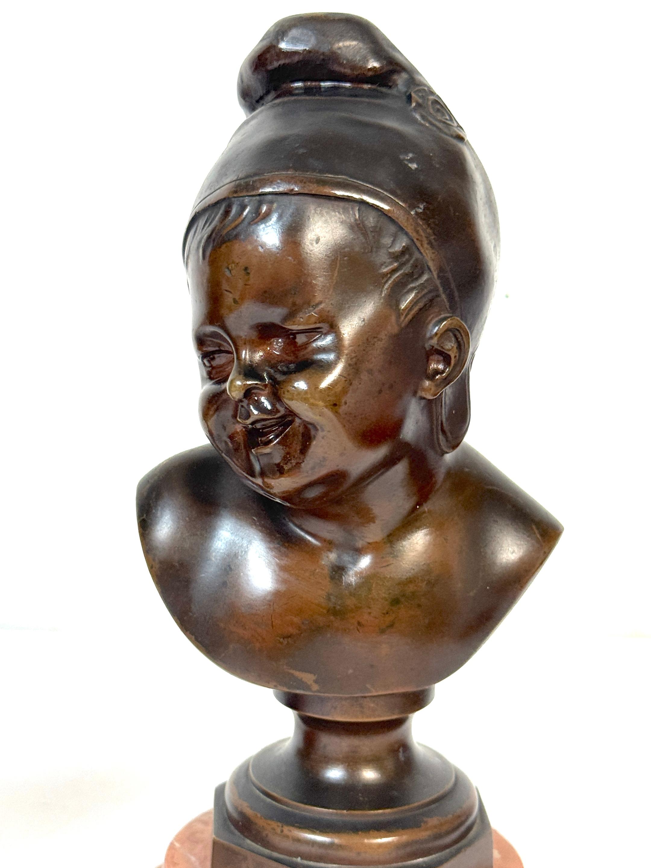 French Pair Bronze Busts: 