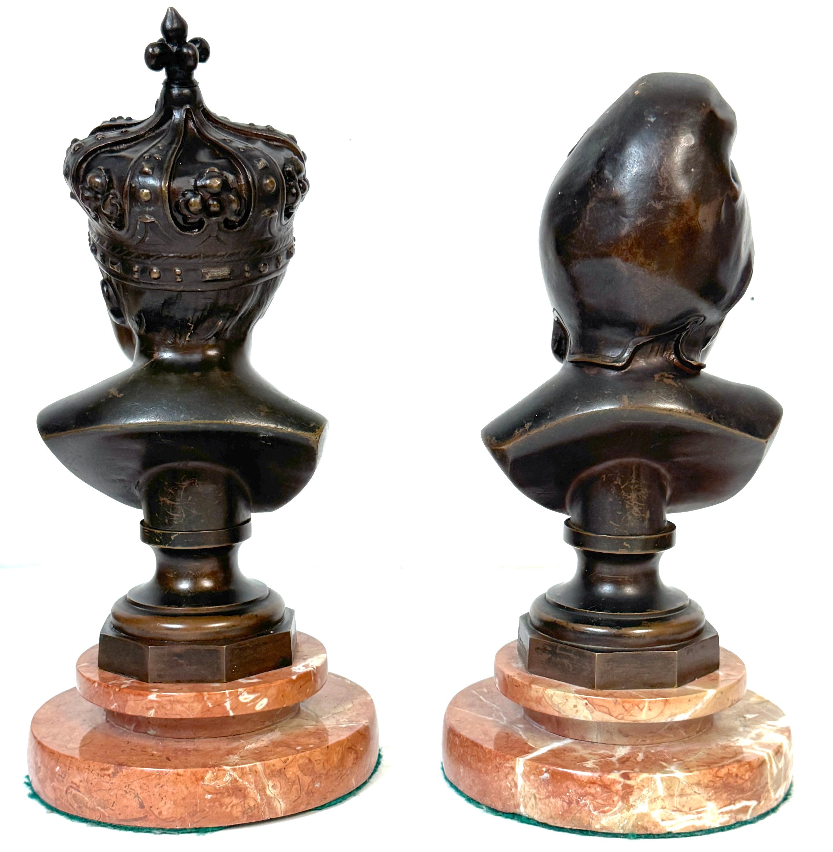 Pair Bronze Busts: 
