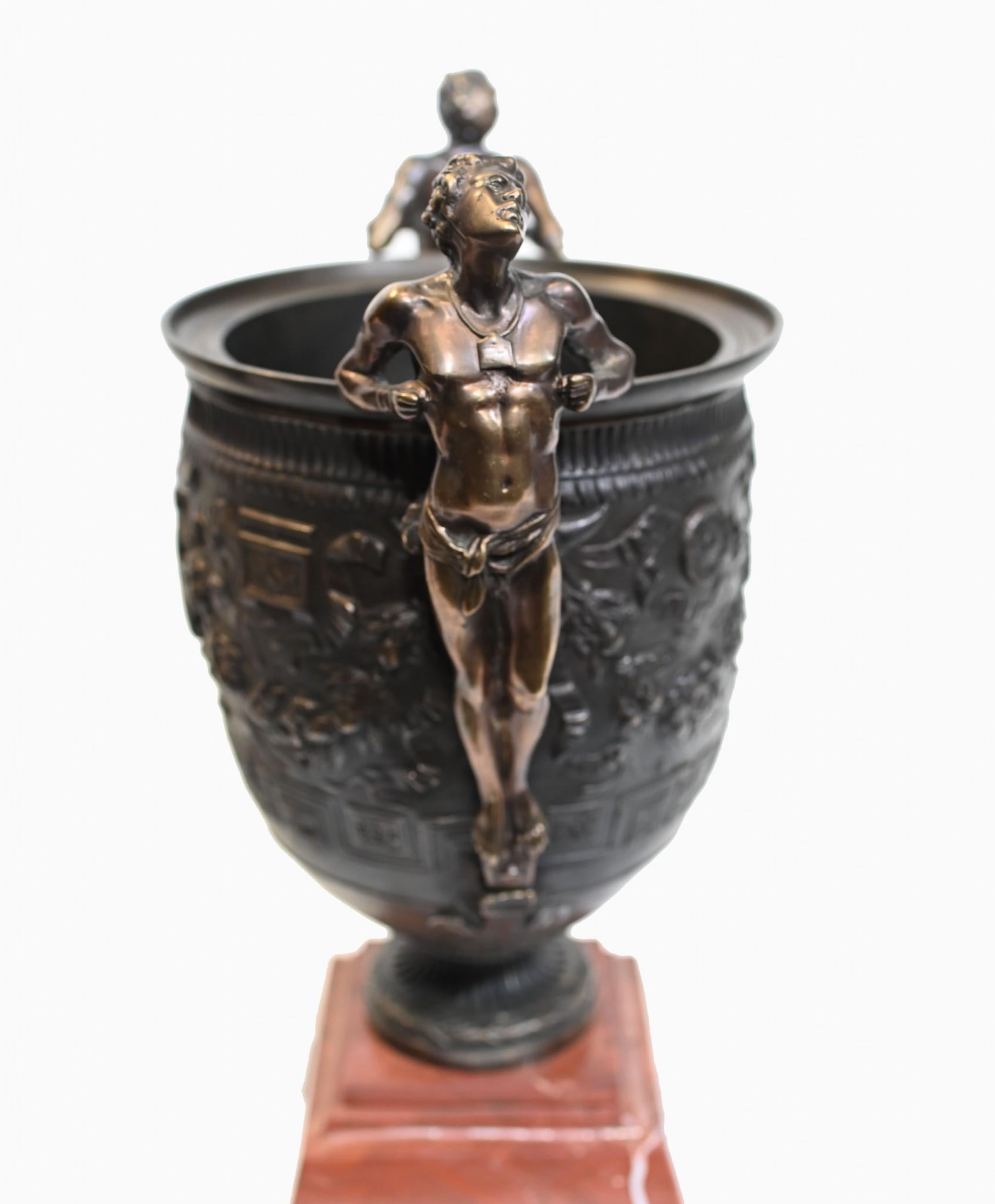 Pair Bronze Campana Urns Grand Tour Classical Barebedienne For Sale 6