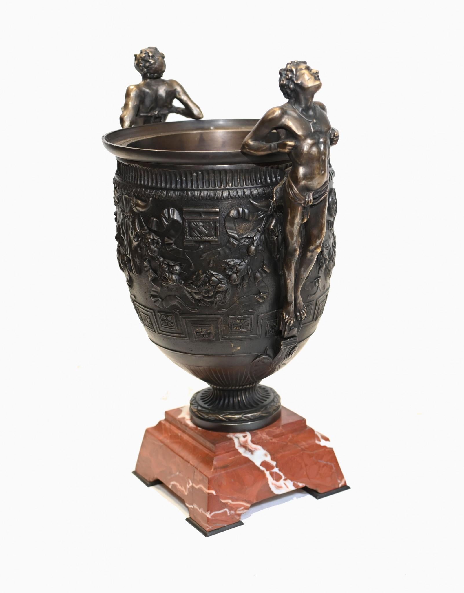 Pair Bronze Campana Urns Grand Tour Classical Barebedienne For Sale 8