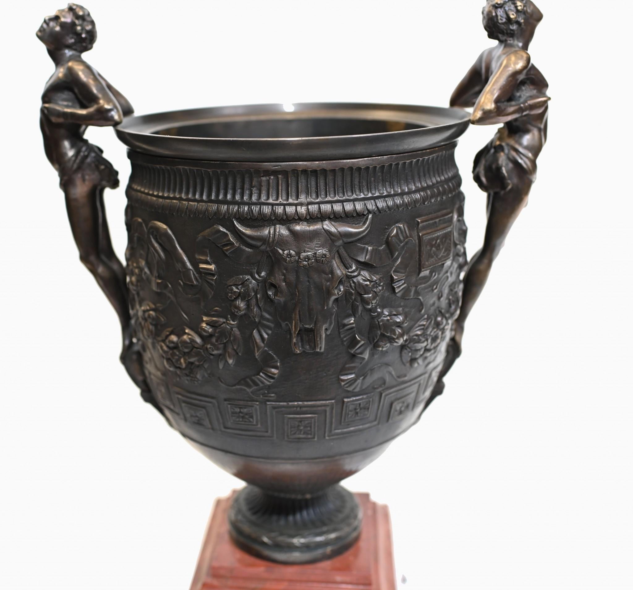 Pair Bronze Campana Urns Grand Tour Classical Barebedienne For Sale 10