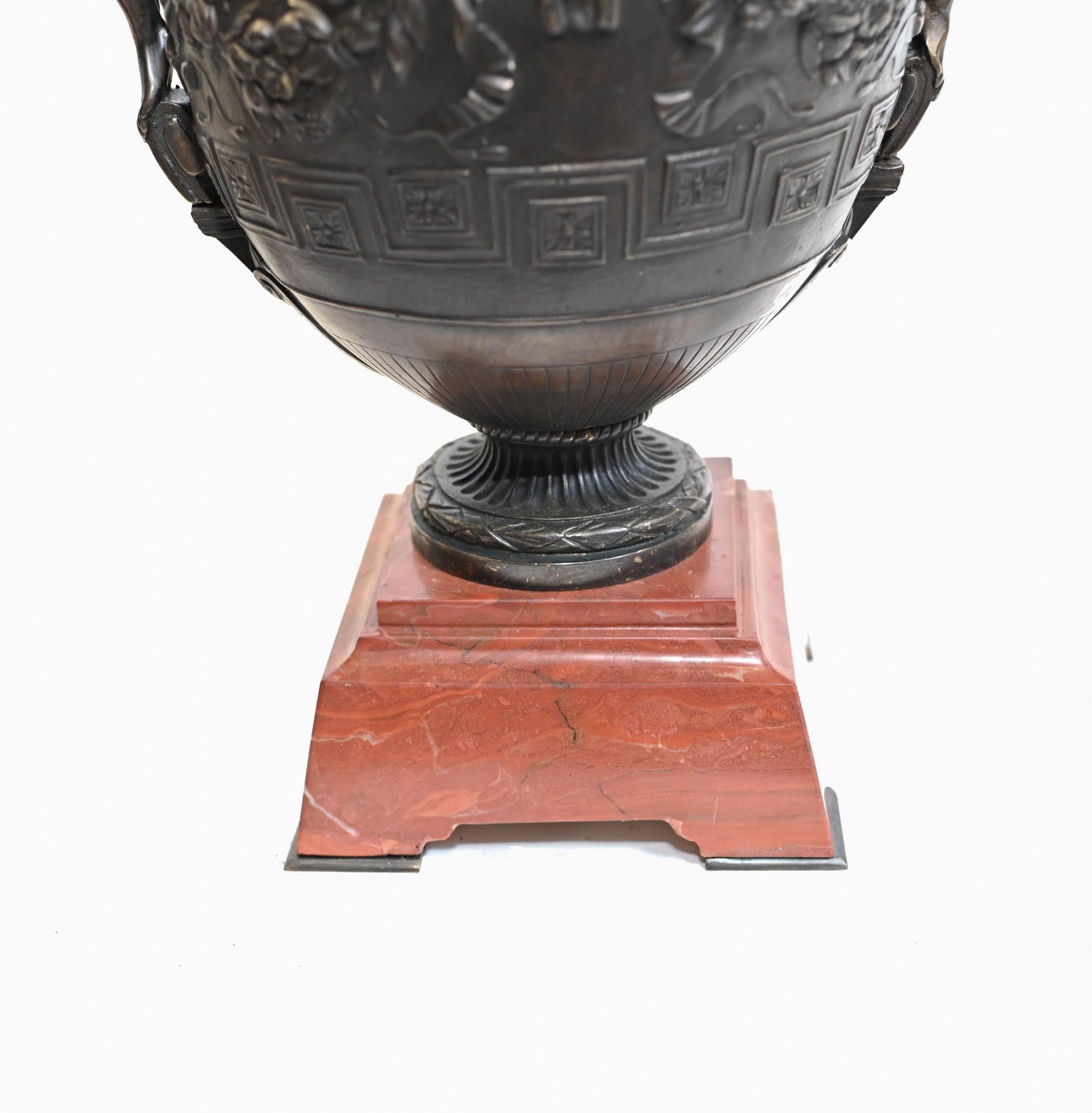 Pair Bronze Campana Urns Grand Tour Classical Barebedienne For Sale 12