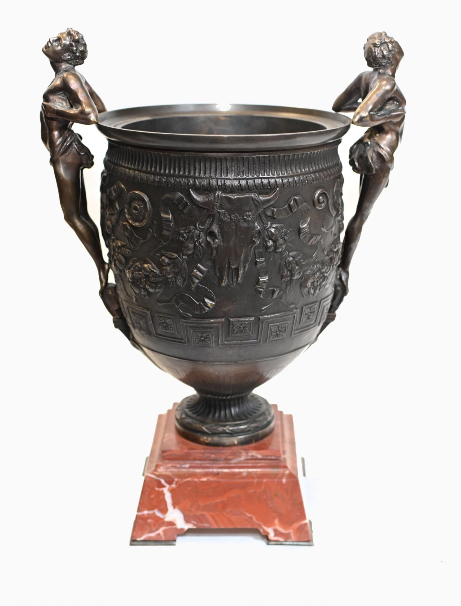 Pair Bronze Campana Urns Grand Tour Classical Barebedienne For Sale 3