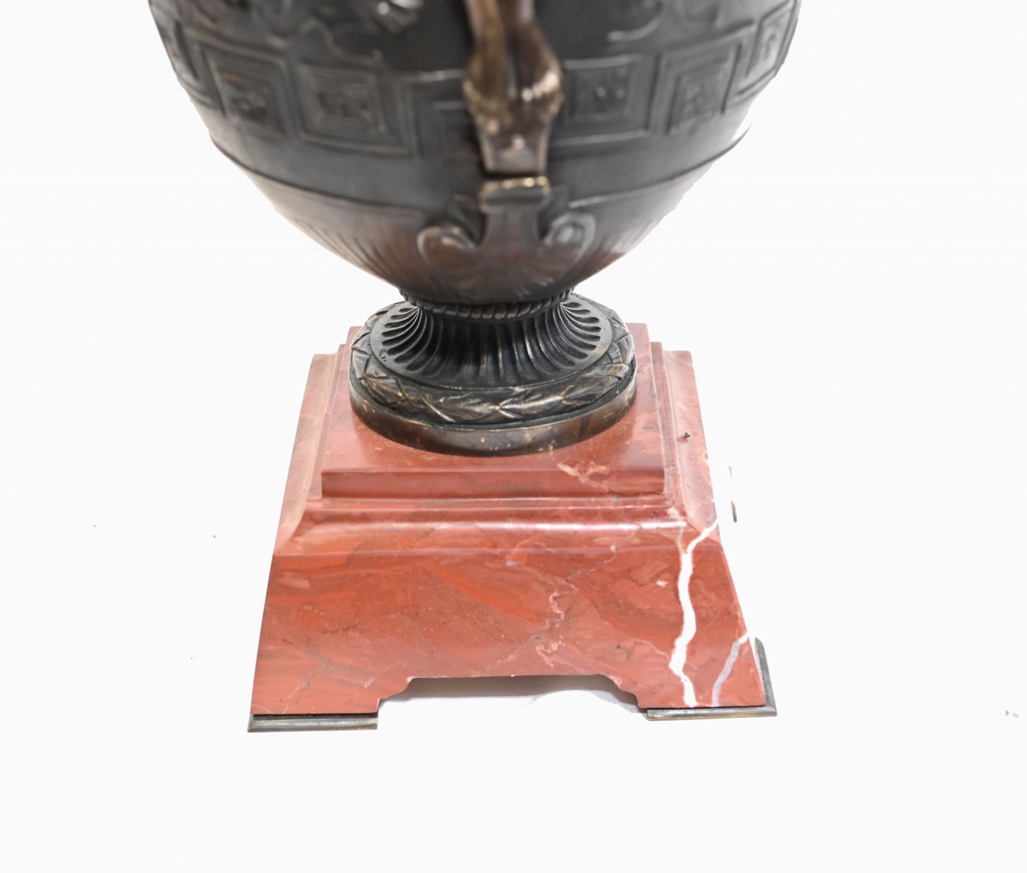 Pair Bronze Campana Urns Grand Tour Classical Barebedienne For Sale 4