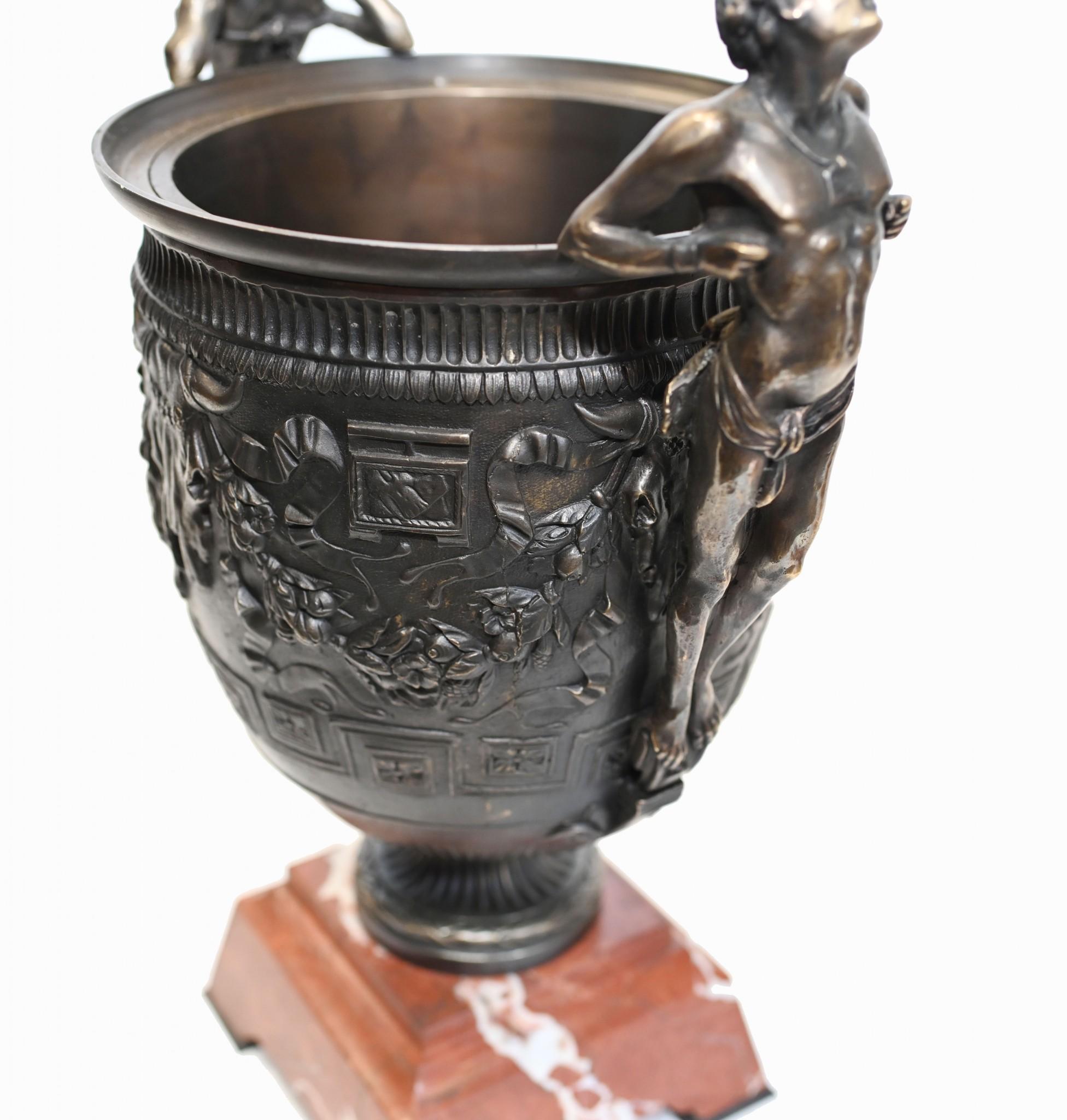 Pair Bronze Campana Urns Grand Tour Classical Barebedienne For Sale 5