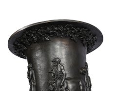 Pair Bronze Campana Urns Medici Classical Blue John