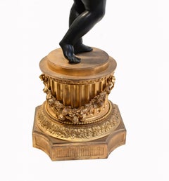 Pair Bronze Candelabras - Large French Cherub Manner Clodion