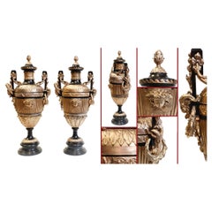 Coppia di urne classiche in bronzo Anfora greca Barbedienne