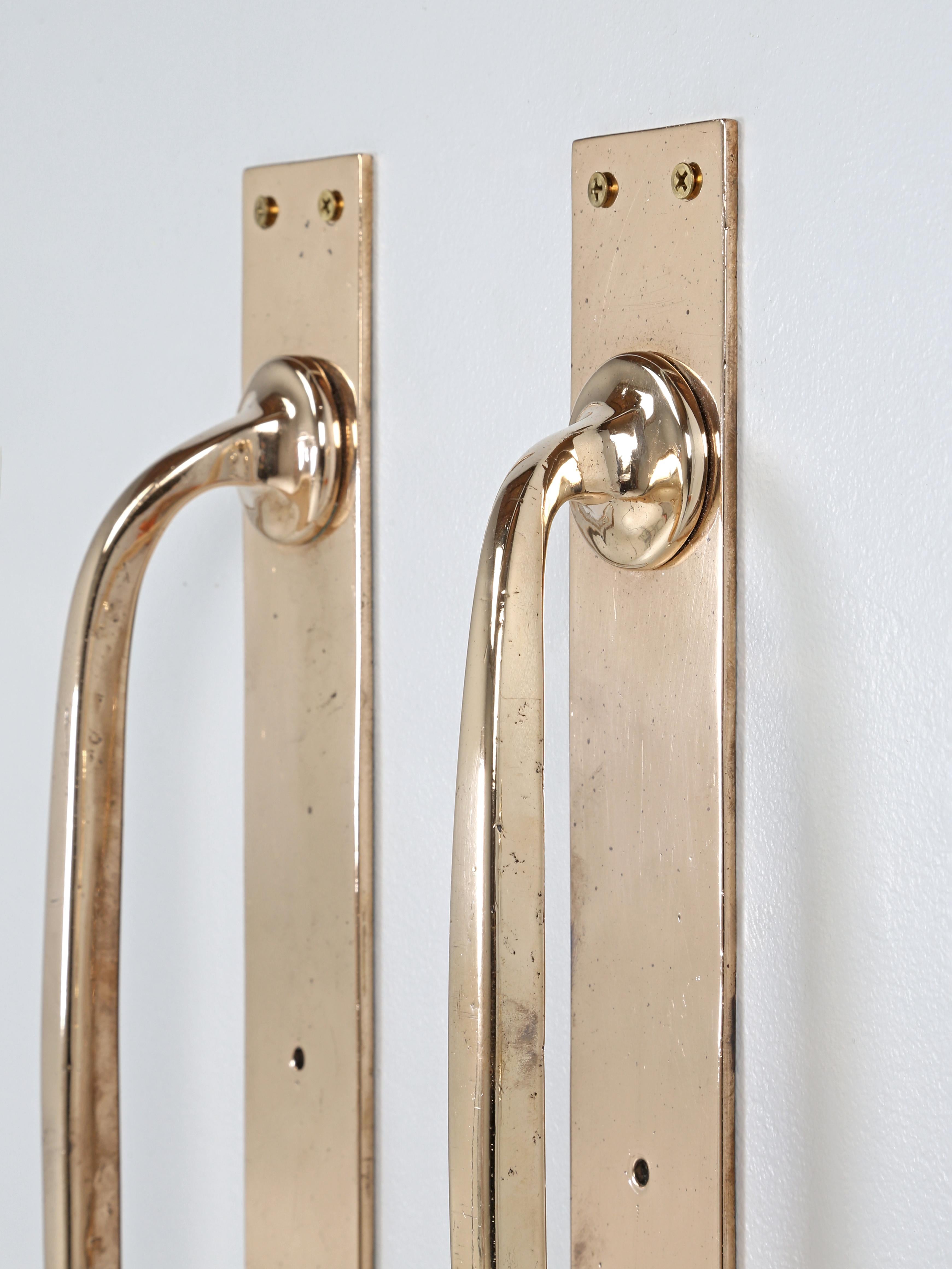 English Pair Bronze Door Pulls Large Enough for a SubZero Victorian (2) Pairs Available For Sale