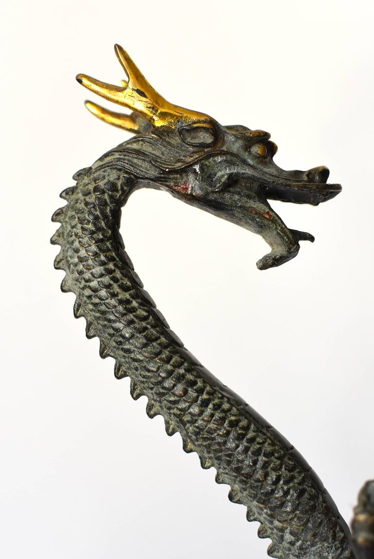 Pair of Bronze Dragons, Large, Standing at 1stDibs