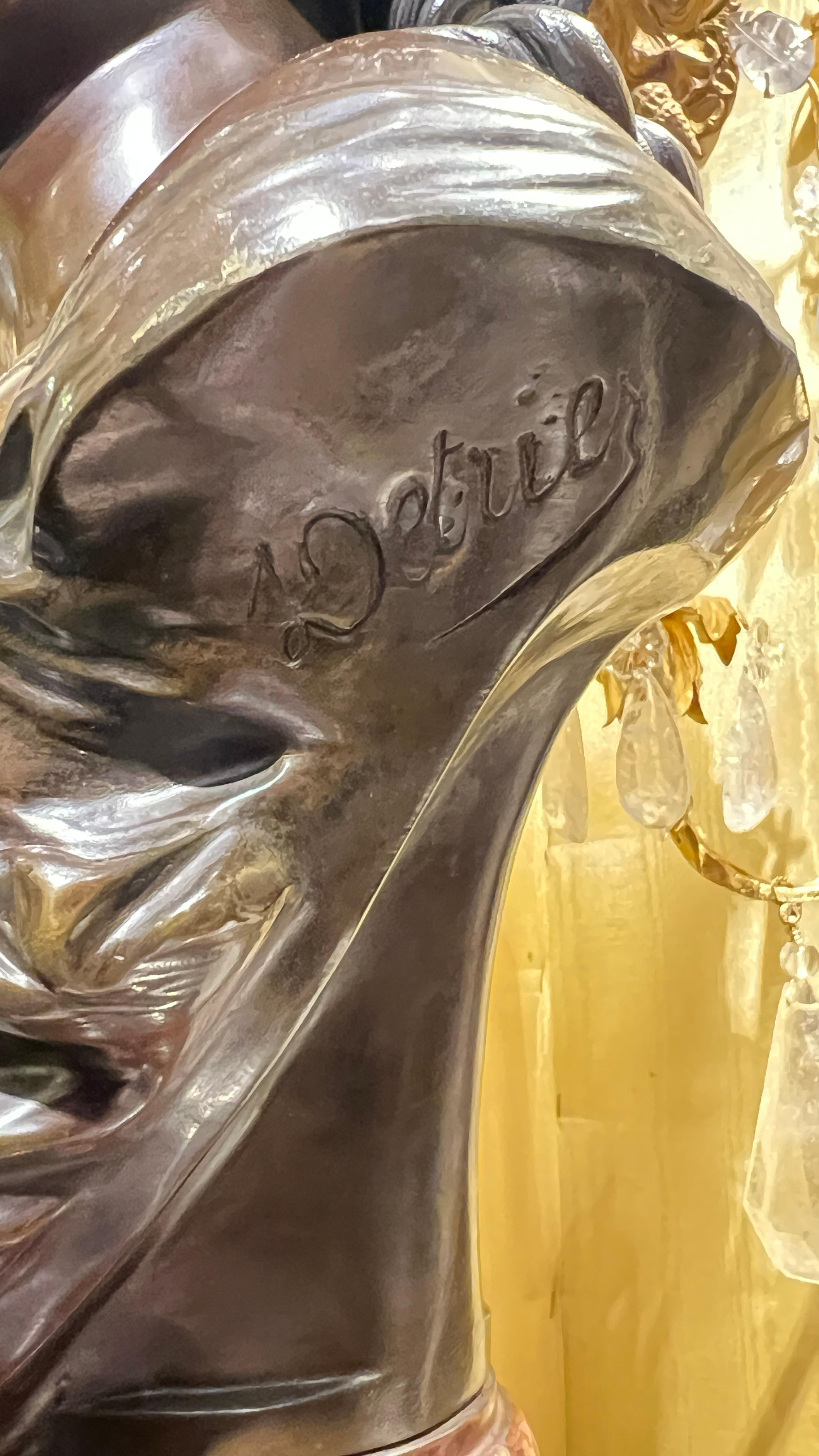Paire de sculptures en bronze de bustes féminins d'après Pierre-Louis Detrier (1822-1897) en vente 8