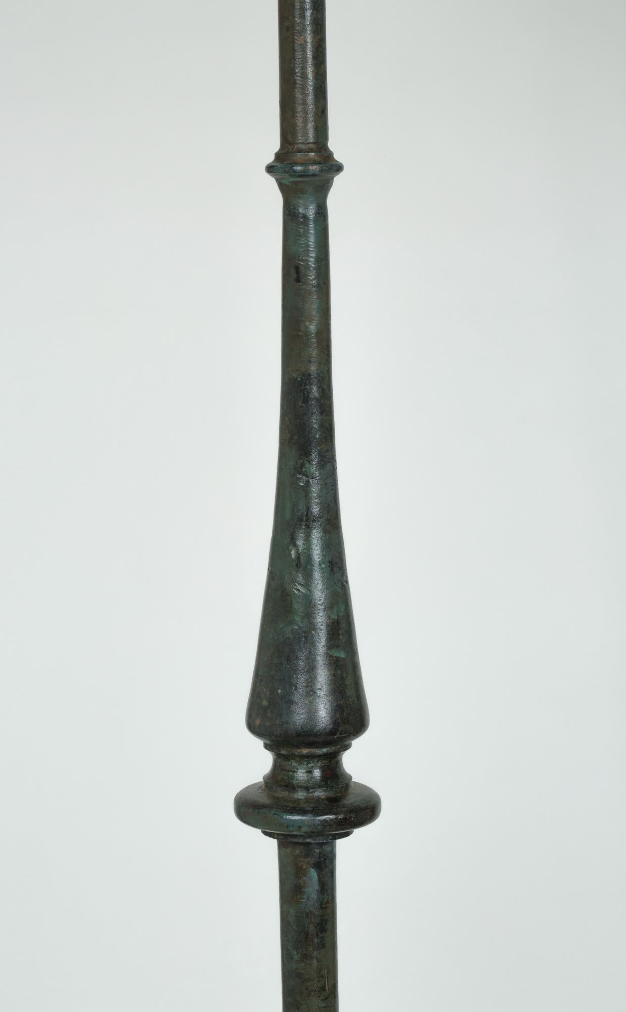 Italian Pair, Bronze Floor Lamps in Acanthus Leaf Design