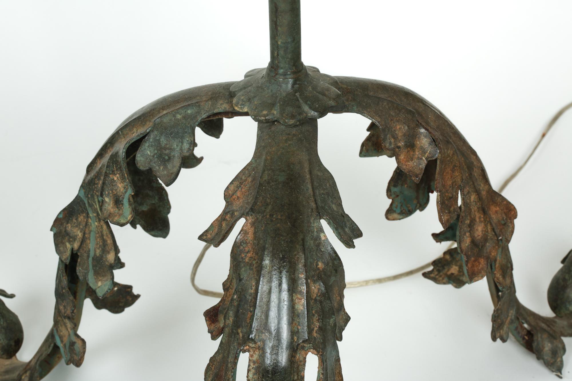 Pair, Bronze Floor Lamps in Acanthus Leaf Design For Sale 1