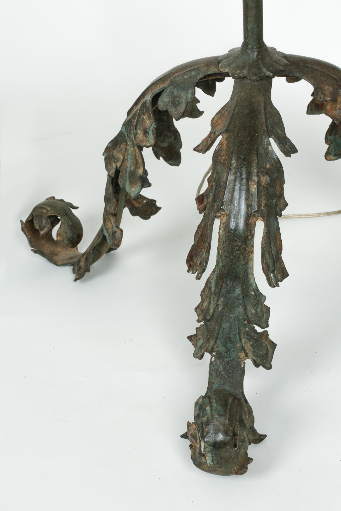 Pair, Bronze Floor Lamps in Acanthus Leaf Design 2