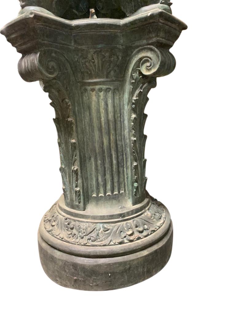 Pair of Bronze Garden Urns, French Architectural Empire Vases, 20th Century For Sale 2