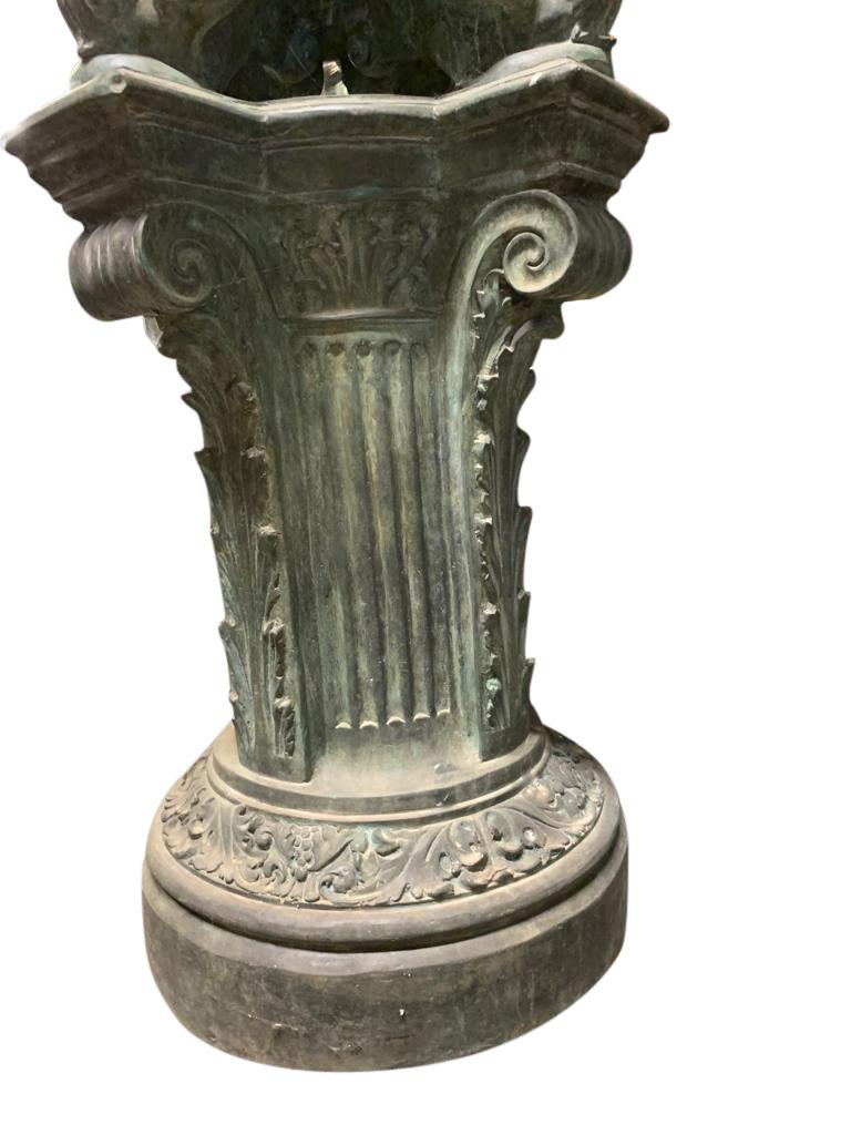 Pair of Bronze Garden Urns, French Architectural Empire Vases, 20th Century For Sale 5
