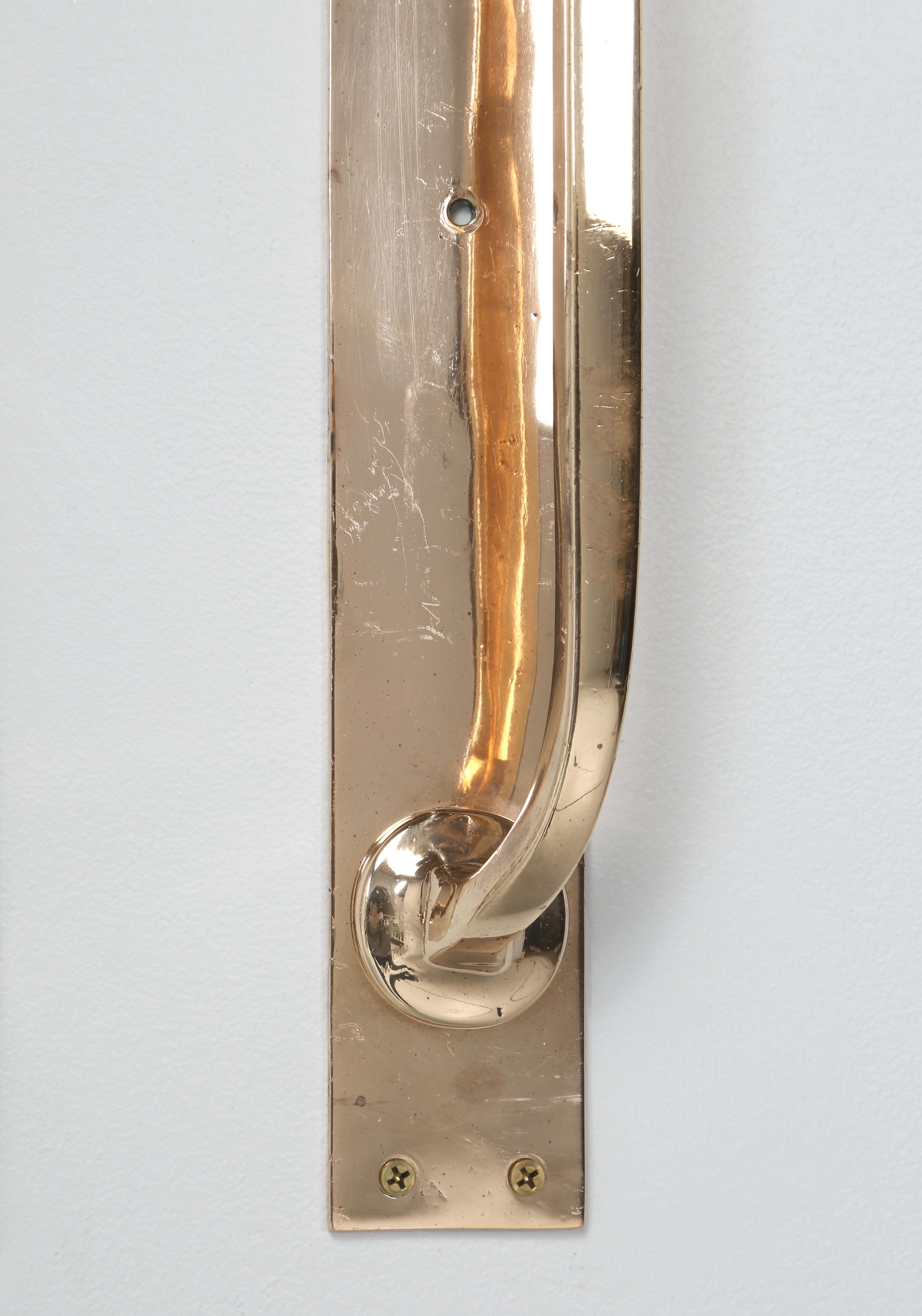 Pair Bronze Huge Door Pulls for Built-in Sub-Zero Refrigerator (2) Pairs Avail. In Good Condition For Sale In Chicago, IL