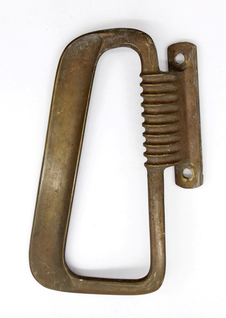 Pair Bronze Italian Exterior Door Entry Pulls by Brevettato For Sale at