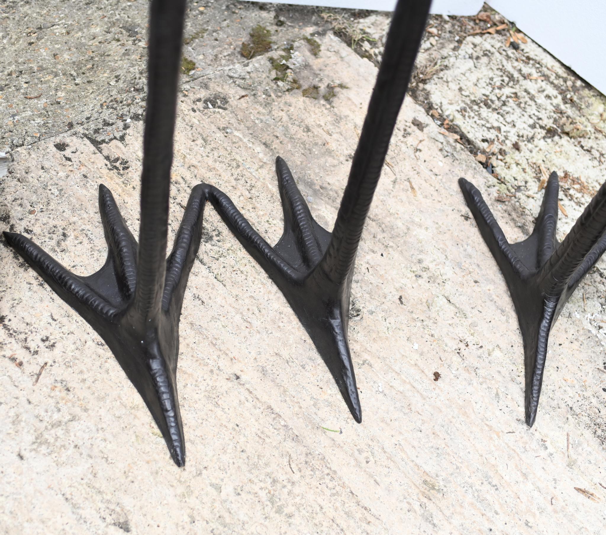 Pair Bronze Japanese Cranes - Storks Garden Birds For Sale 3