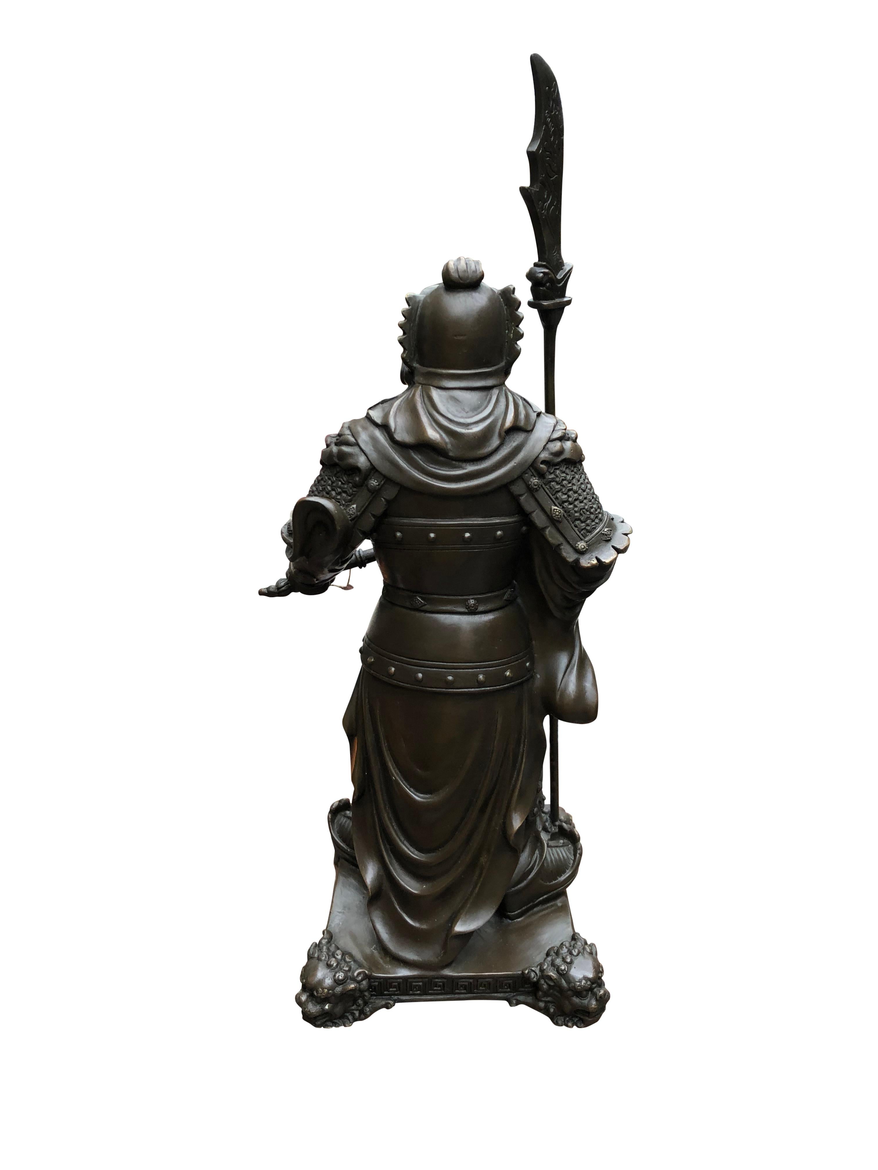 Pair of Bronze Japanese Samurai Warrior Statues Military Art, 20th Century 6