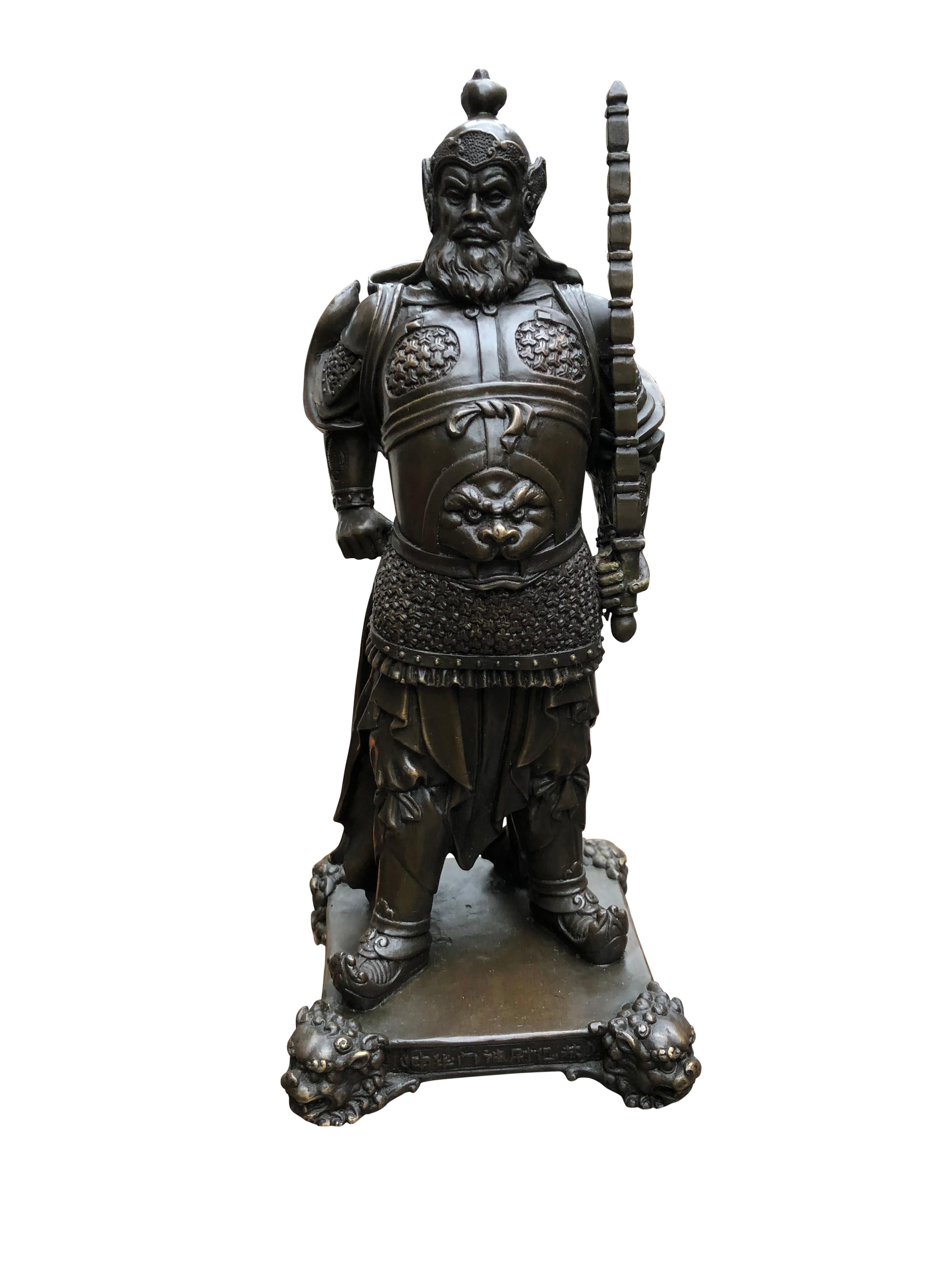 Art Deco Bronze Anciant Japan Samurai Bushido Warrior Statuette Figurine Figure 