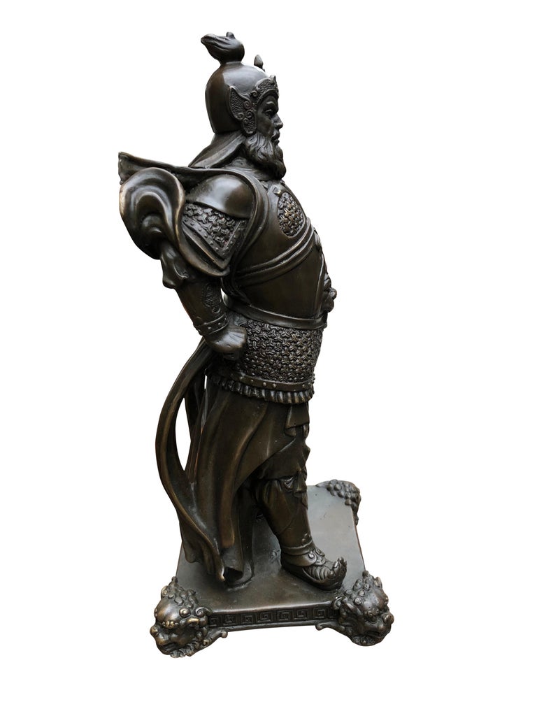 Pair of Bronze Japanese Samurai Warrior Statues Military Art, 20th