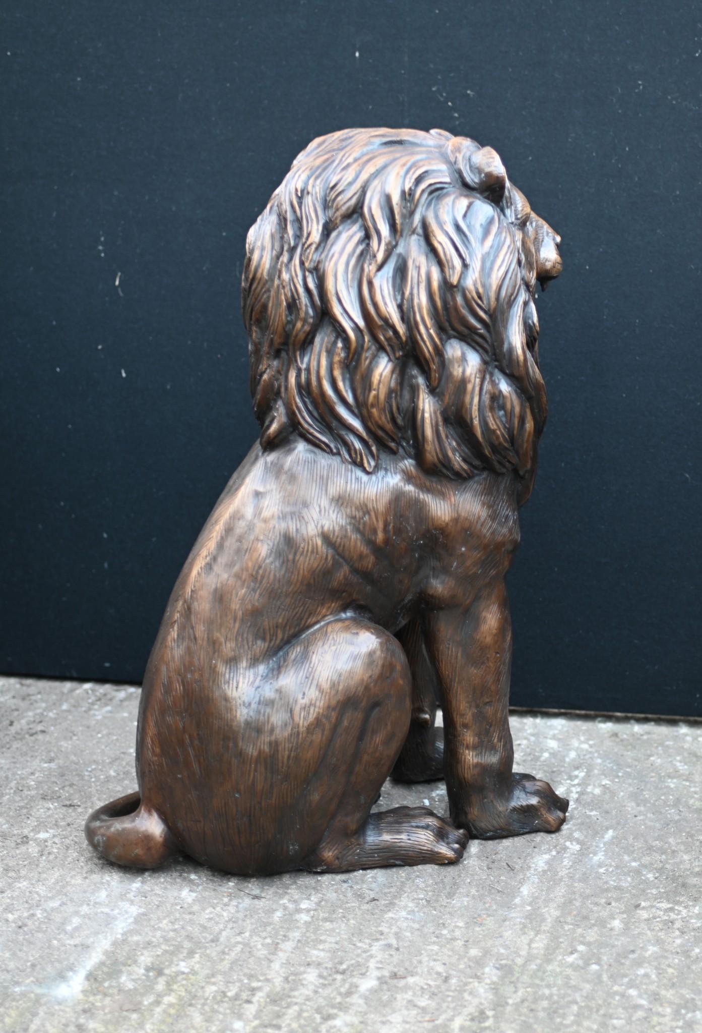 Paire de statues de lion gardiens en bronze de Canova - Chats de jardin Bon état à Potters Bar, GB