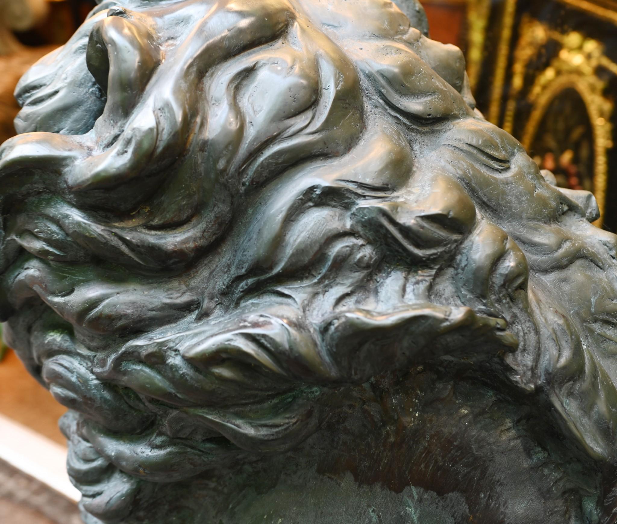 Pair Bronze Lion Gatekeeper Statues Medici Lions For Sale 2