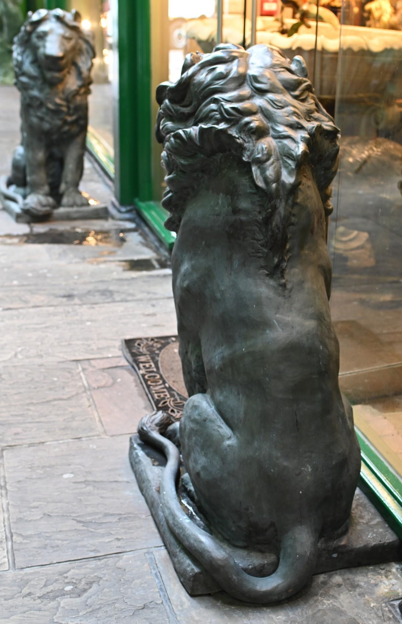 Pair Bronze Lion Gatekeeper Statues Medici Lions For Sale 4