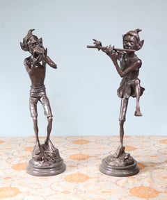 Pair Bronze Pixie Statues Elph Fairey Piper Casting