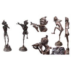 Pair Bronze Pixie Statues Elph Fairey Piper Casting