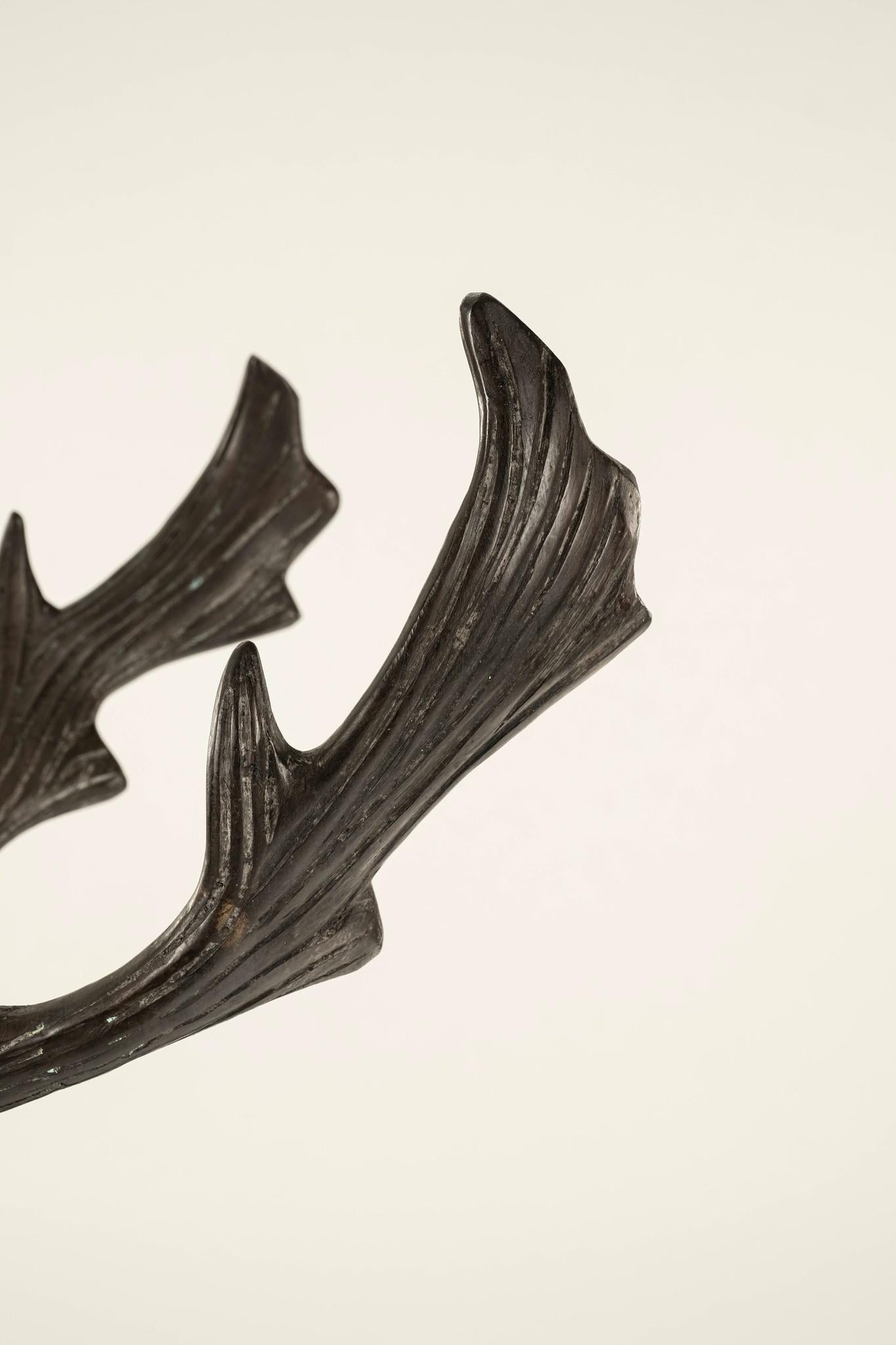 Pair Bronze Stag & Doe Statues For Sale 6