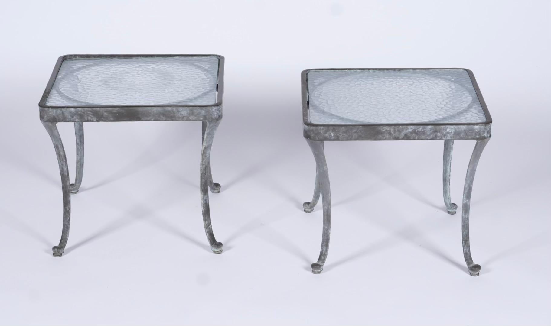 American Pair Brown Jordan Aluminum Classic ll side tables circa 1970s