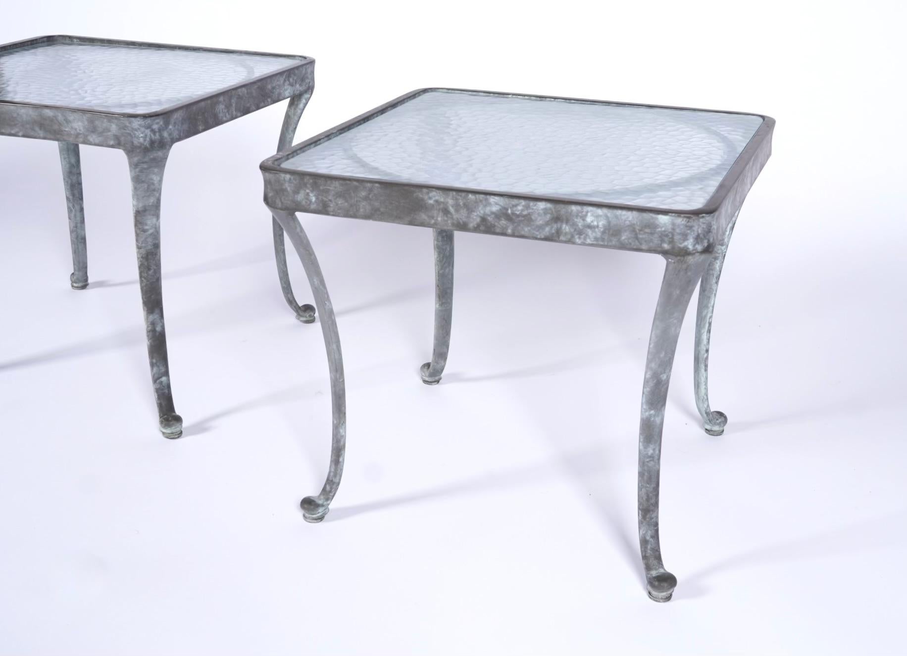 Late 20th Century Pair Brown Jordan Aluminum Classic ll side tables circa 1970s