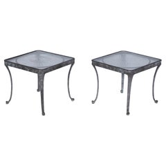 Pair Brown Jordan Aluminum Classic ll side tables circa 1970s